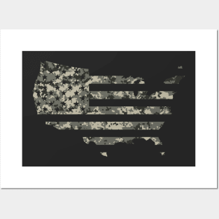 USA Flag - Urban Camo Posters and Art